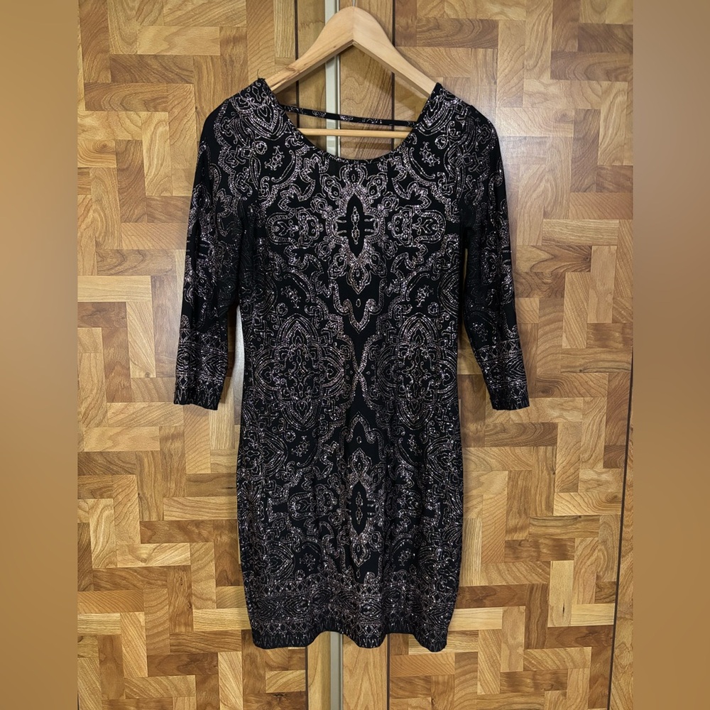 Altar’d State Black / Rose Gold Mini Dress Size Medium